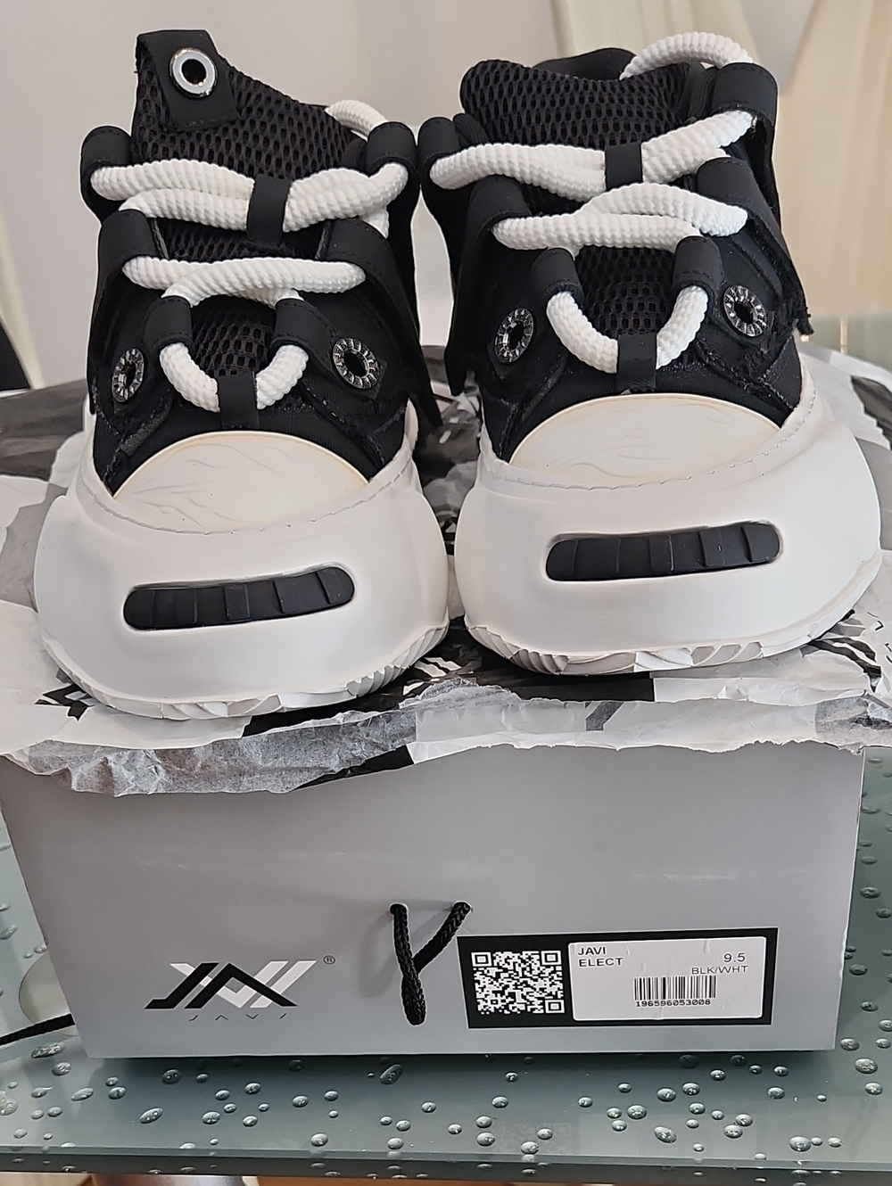 JAVI ELECT Adult Black and White Athletic Sneakers
